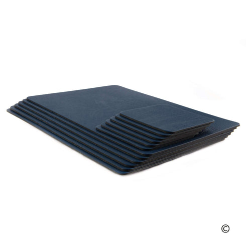 Royal Blue Recycled Leather Placemats and Coasters